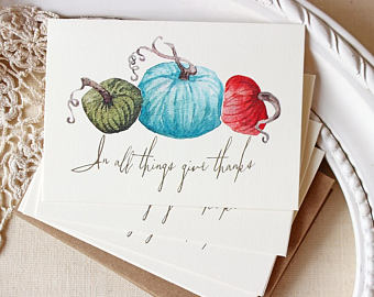 340x270 Pumpkin Note Card Set Fall Autumn Greeting Cards Produce