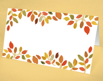 340x270 Fall Wedding Place Cards With Watercolor Flowers Fall