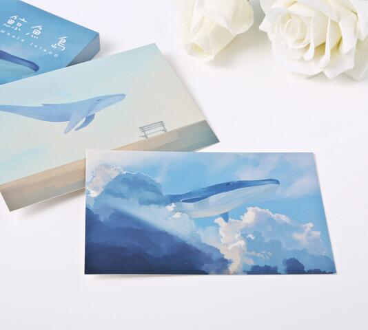 534x480 Watercolor Fashion Whale Theme Cards Pack 14.39.3cm Diy Message