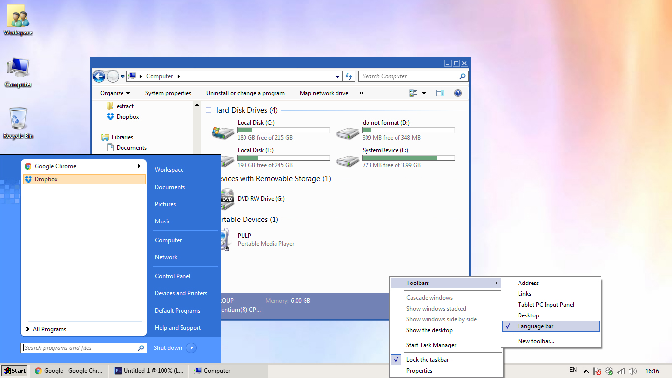 1366x768 Whistler Watercolor Theme For W7 By Overpk