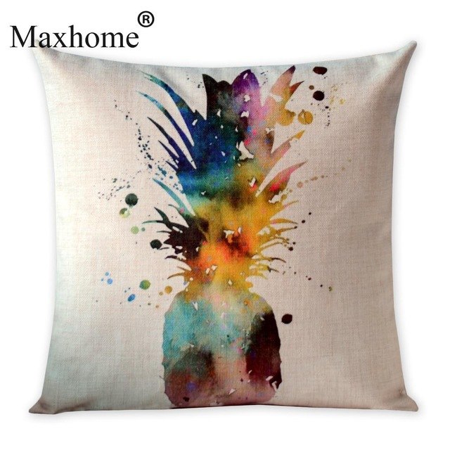 640x640 Original Design Watercolor Pineapple Printed Pillowcase Nordic Art