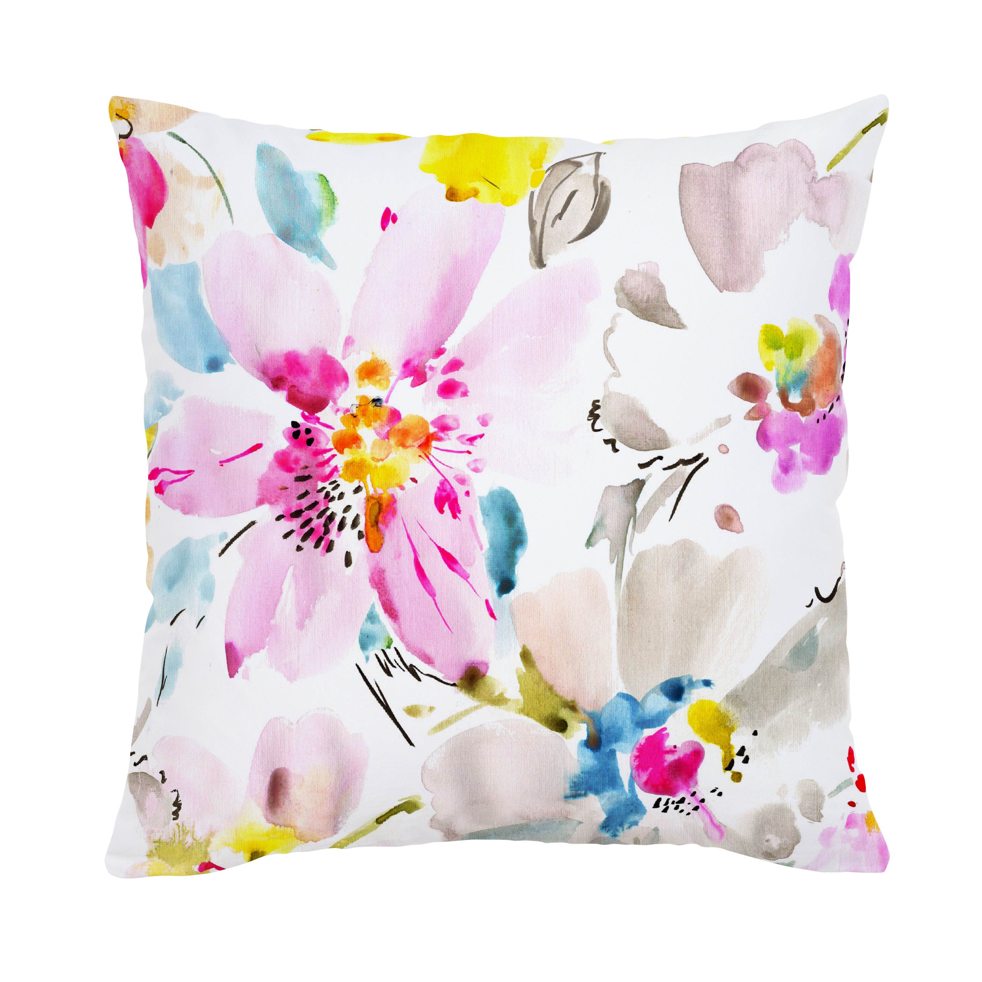3253x3253 Watercolor Floral Throw Pillow Carousel Designs
