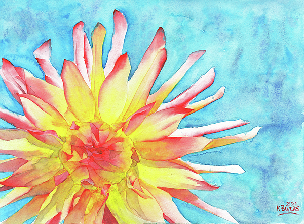 600x444 Tie Dye Dahlia Painting By Ken Powers