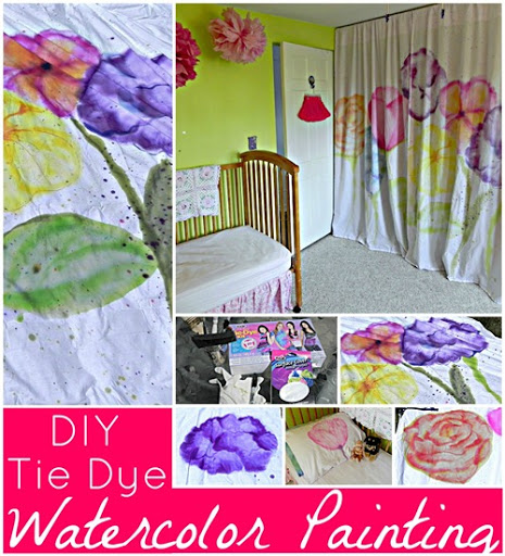 465x512 Watercolor Curtains With Tie Dye