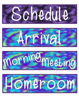 270x350 Watercolor Tie Dye Schedule Cards