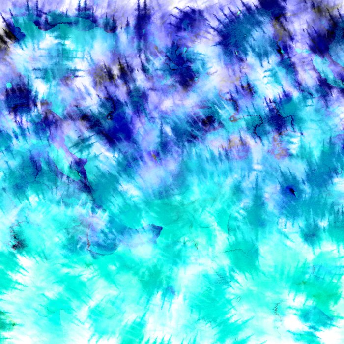 700x700 Modern Boho Blue Turquoise Watercolor Mermaid Tie Dye Pattern