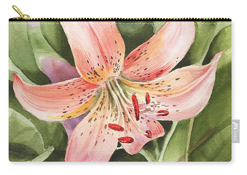 800x570 Tiger Lily Watercolor By Irina Sztukowski Carry All Pouch For Sale