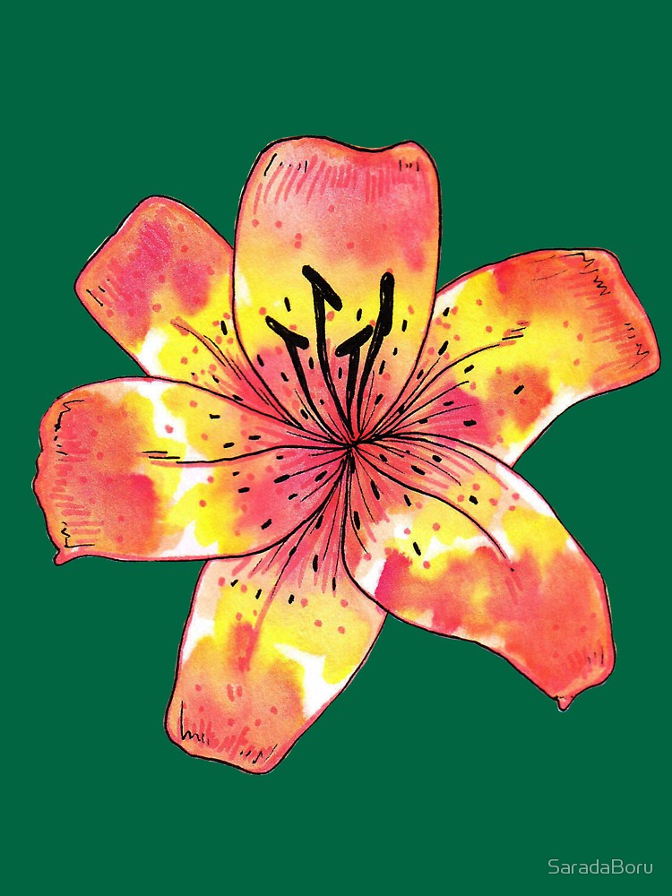 750x1000 Watercolor Tiger Lily Classic T Shirt By Saradaboru Redbubble