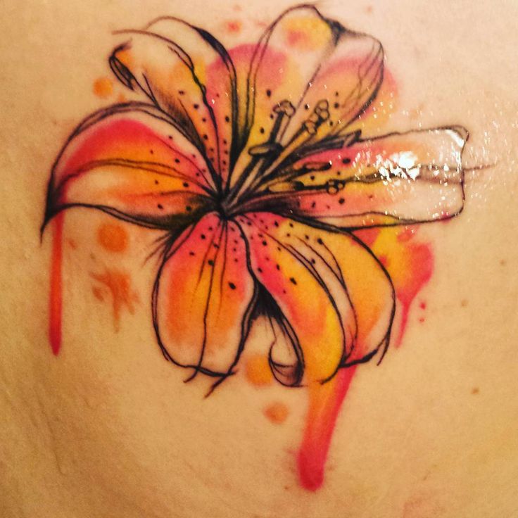 736x736 Watercolor Tiger Lily Tattoo