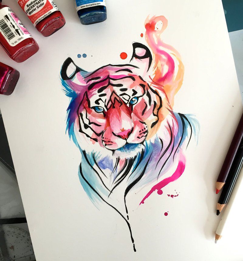 800x860 Pin By Jacia Wetzel On Art Watercolor Tiger, Tiger