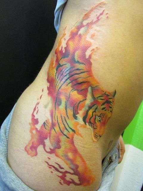 480x640 Tiger Watercolour Tattoo Tattoo Watercolour