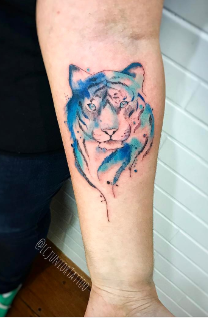 415x634 Watercolor Tiger Tattoo Animal Tattoos Watercolor