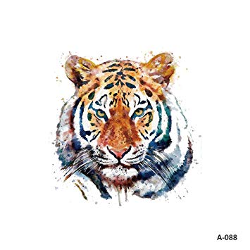 355x355 Wyuen 5 Sheets Watercolor Tiger Tattoo Waterproof