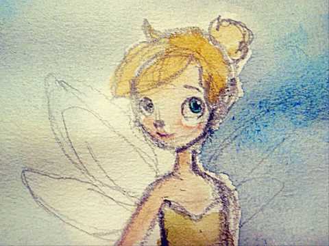 480x360 Speed Drawing Tinkerbell Watercolour