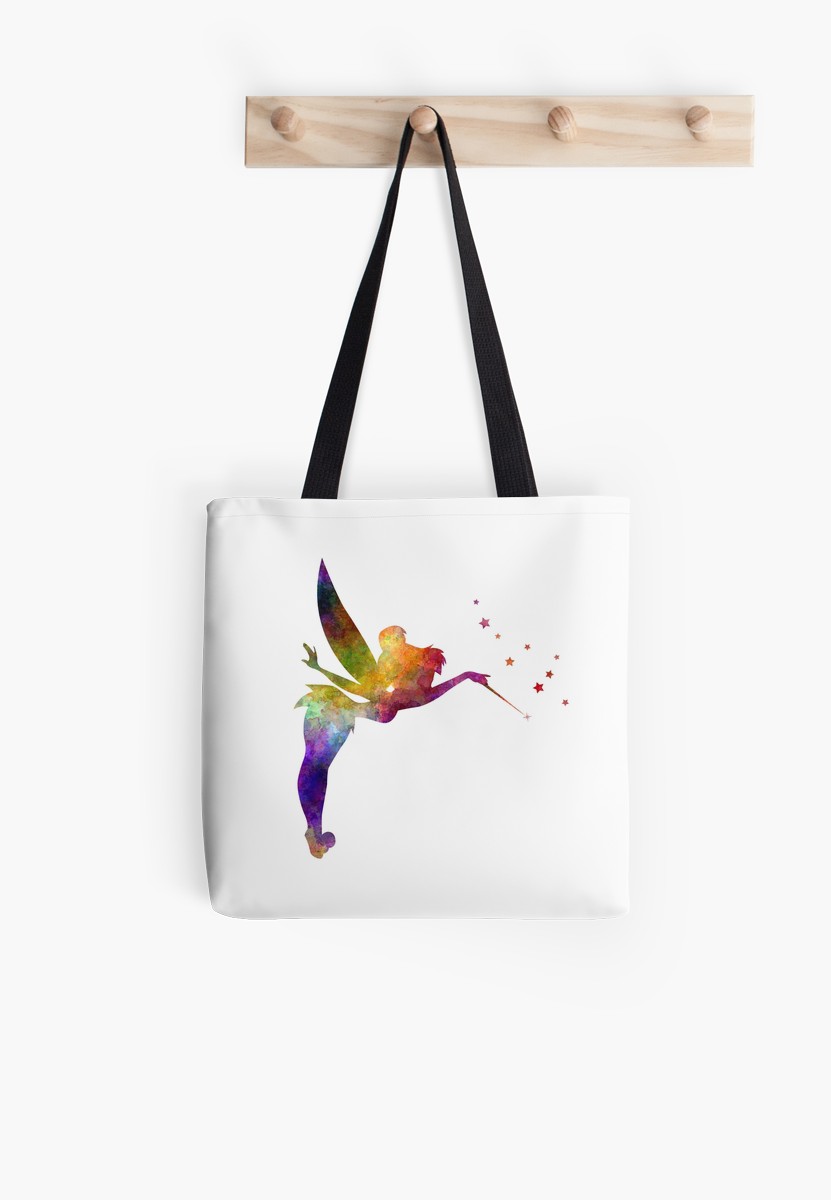 831x1200 Tinkerbell In Watercolor Tote Bags By Paulrommer Redbubble