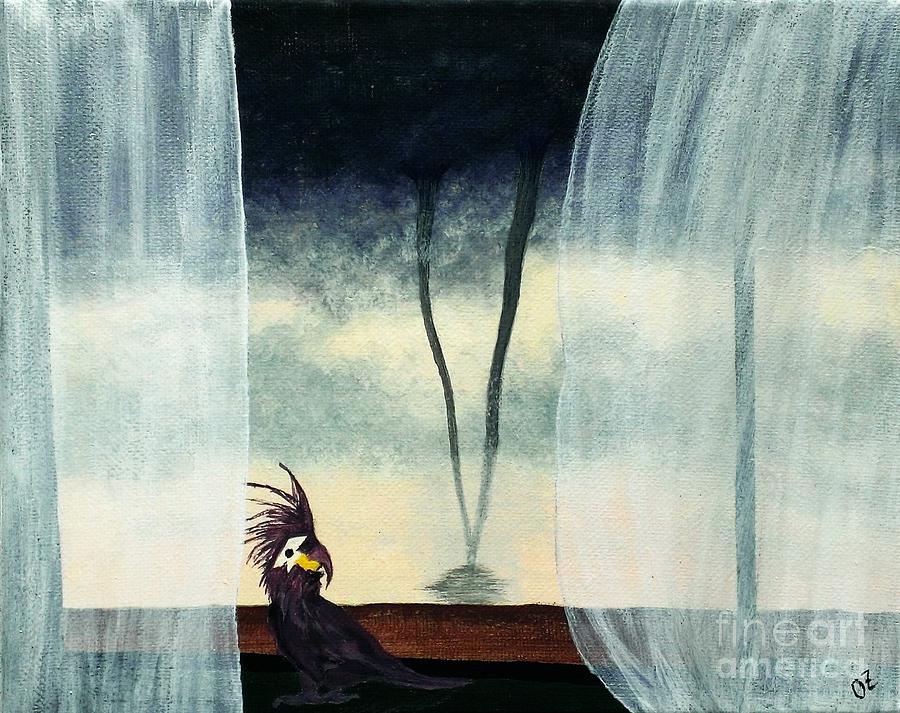 900x713 Tornado Outside Window Painting By Olga Zavgorodnya