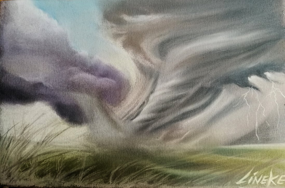 1098x727 Tornado Drawing In Pastel Pencil Free Download By Lineke Lijn On