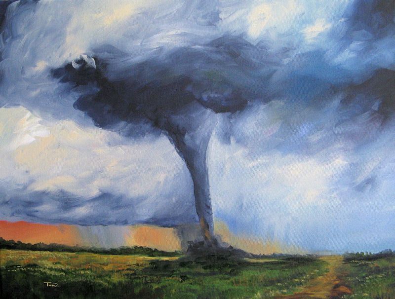 800x606 Tornado To Landscape And Watercolor