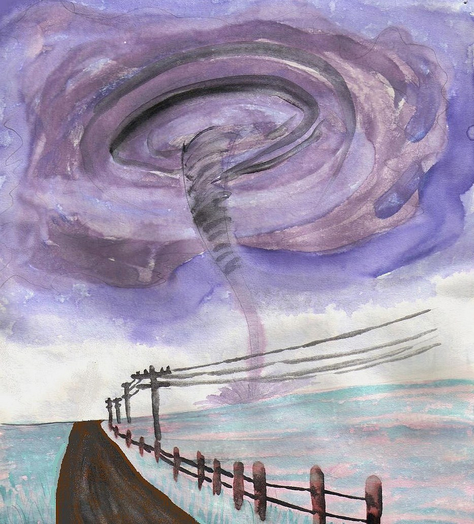 927x1024 Watercolor Tornado This Is One Of My Earlier Watercolors.