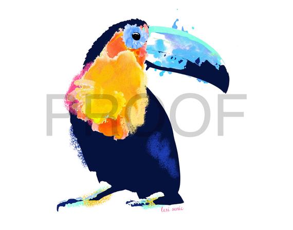 570x448 Toucan Watercolor Toucan Art Tropical Bird Watercolor Etsy