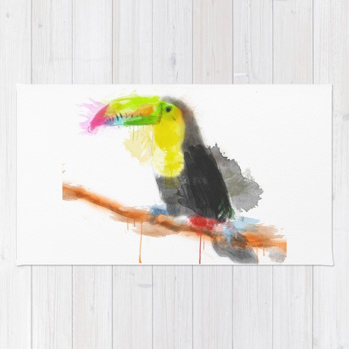 700x700 Watercolor Toucan Rug By Carinahallgren Society6