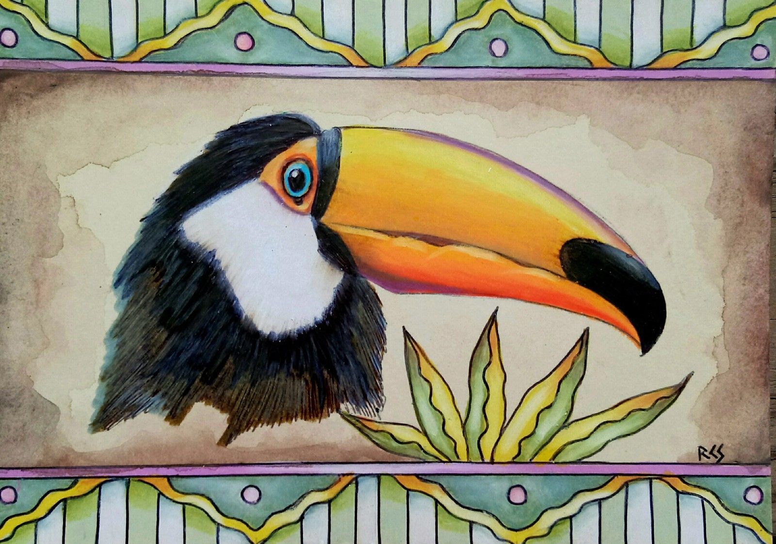 1600x1123 Richard Christopher Collectible Original Watercolor Toucan