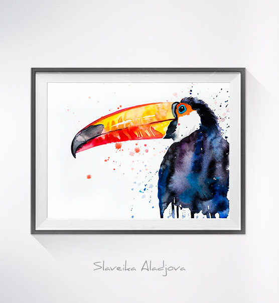 556x604 Toco Toucan Watercolor Painting Print