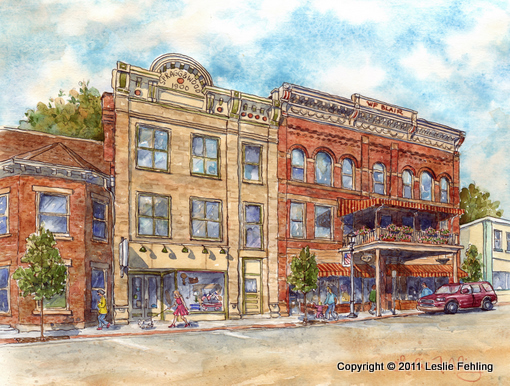 510x386 Everyday Artist Our Town Monday Morning Watercolor Painting