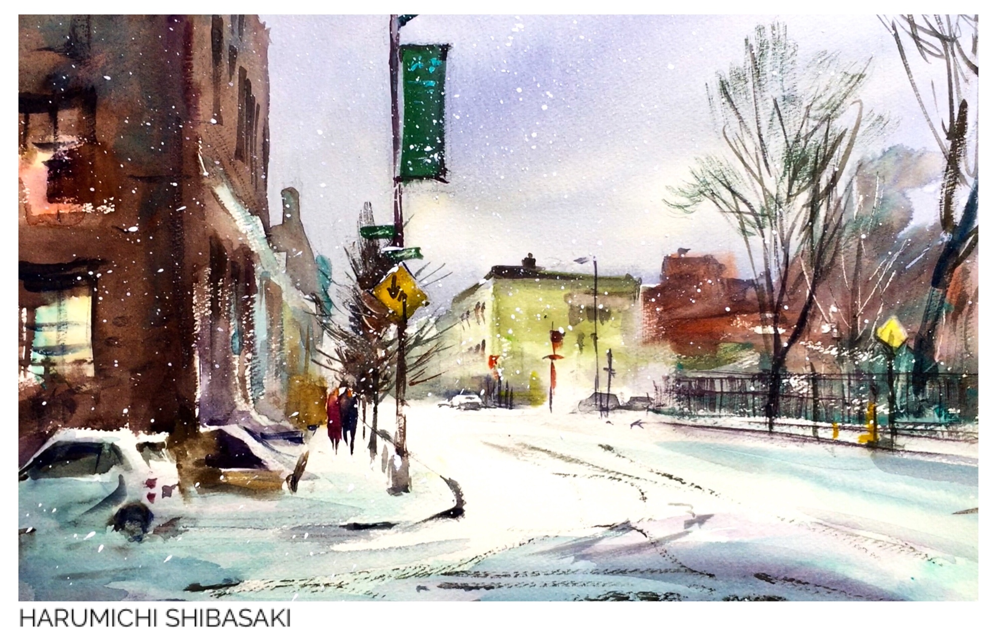 1990x1265 Snowy Town Watercolor Demonstration Steemit