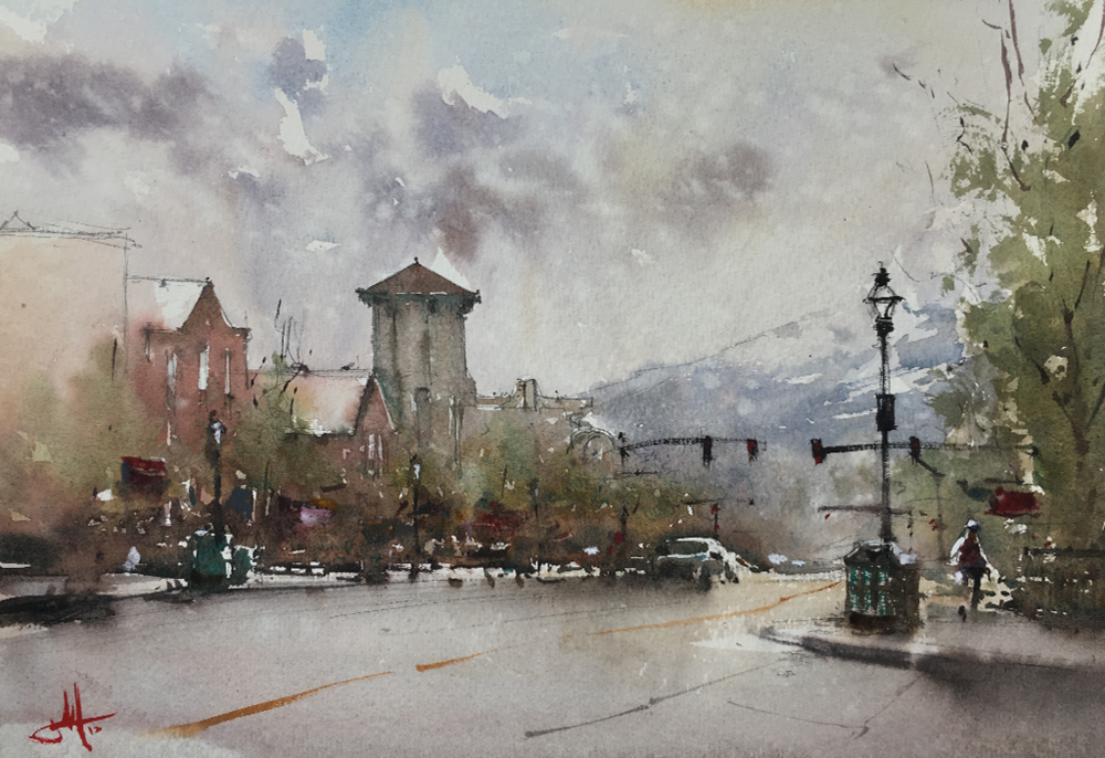 1000x686 Cityscapes Judd Mercer Watercolor Art
