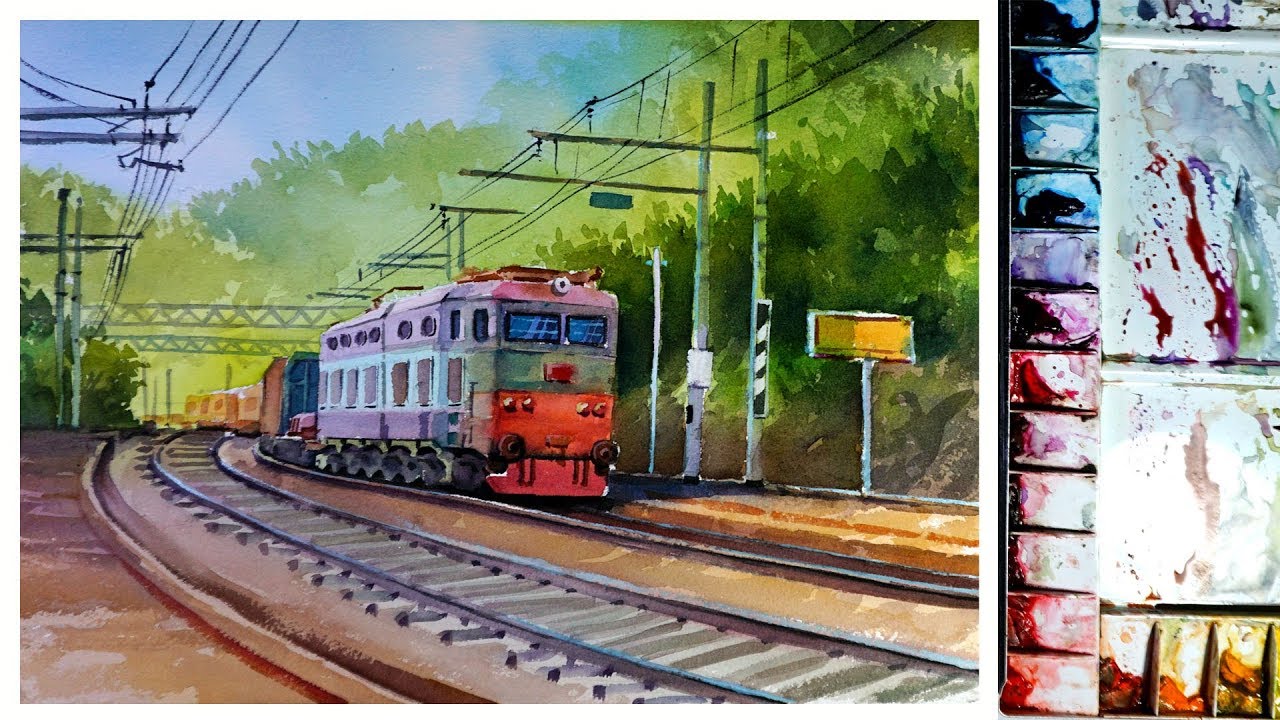 1280x720 Watercolor Painting Paint A Train