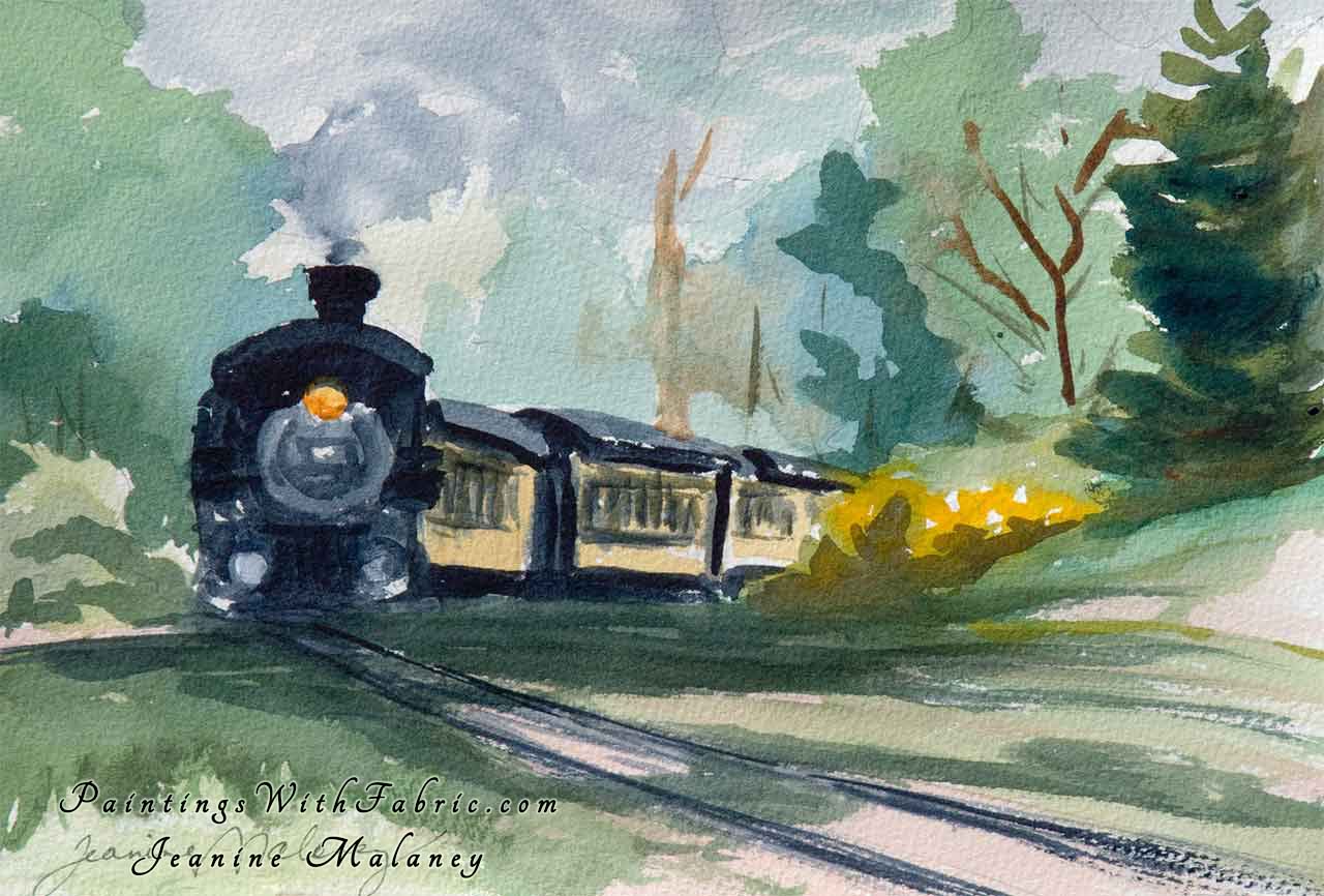 1280x866 Wilderness Rails Watercolor Painting