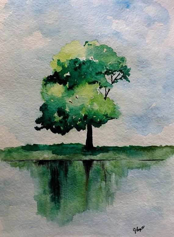 570x776 Simple Watercolor Painting Best Of Original Watercolor Green Tree