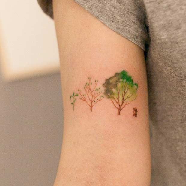 620x620 Little Mini Watercolor Tree Tattoo Tattoo