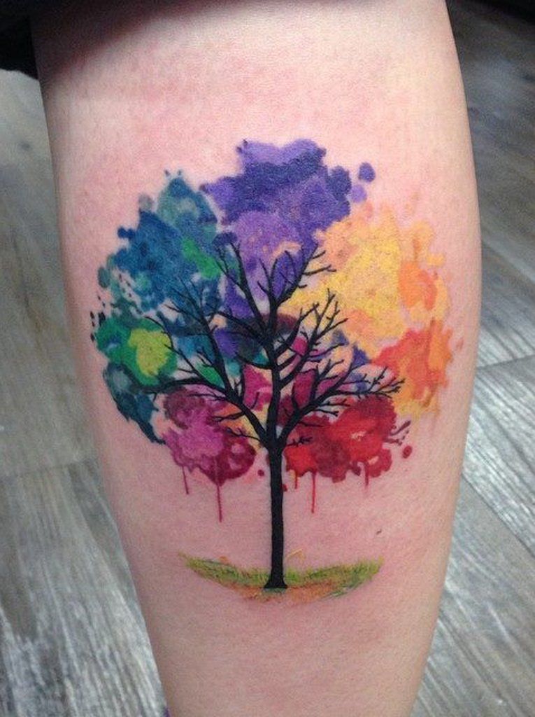 765x1024 Tree Of Life Rainbow Watercolor Tattoo Idea