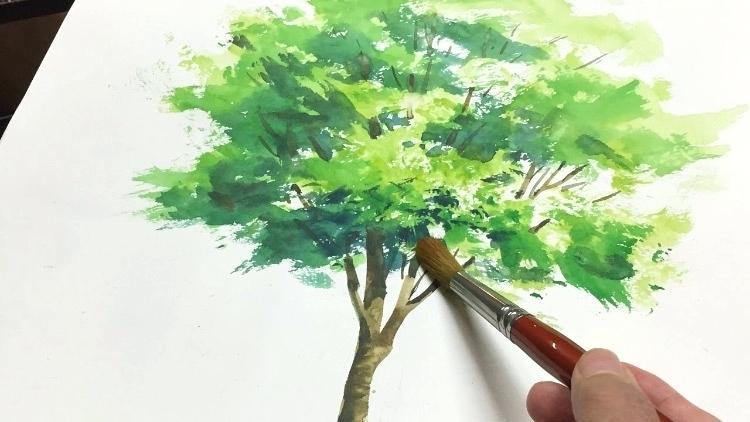 750x422 Tree Watercolor Warm Tones When Painting Trees Art Littlelookbook