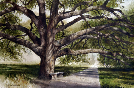 450x295 Century Tree Original Watercolor Painting