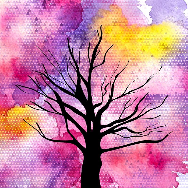 800x800 Watercolor Tree Silhouette