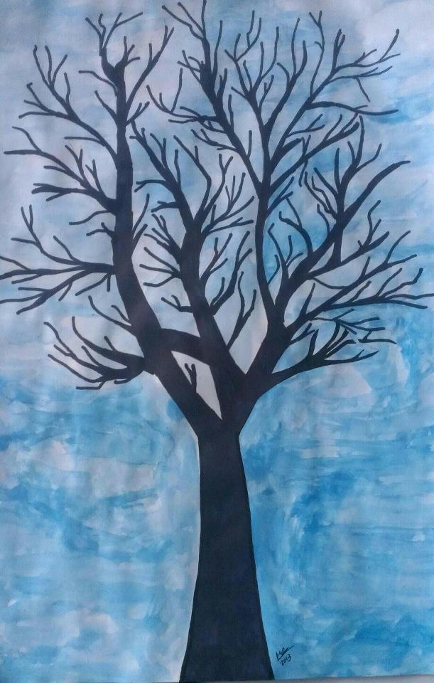 611x960 Watercolor Tree Silhouette By Miss Marlies