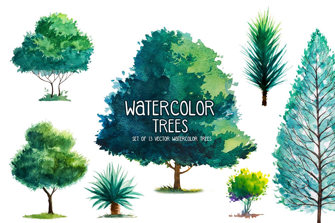 1160x773 Watercolor Trees