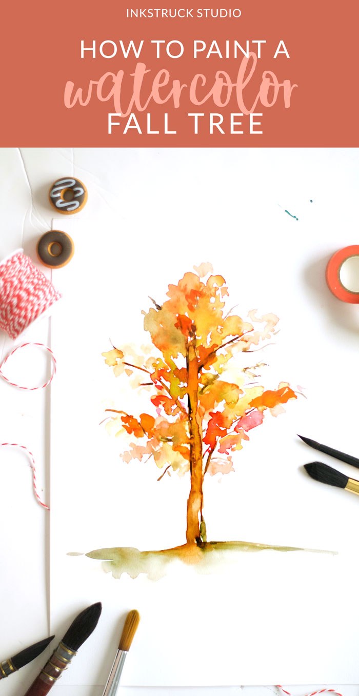 700x1357 How To Paint A Watercolor Fall Tree