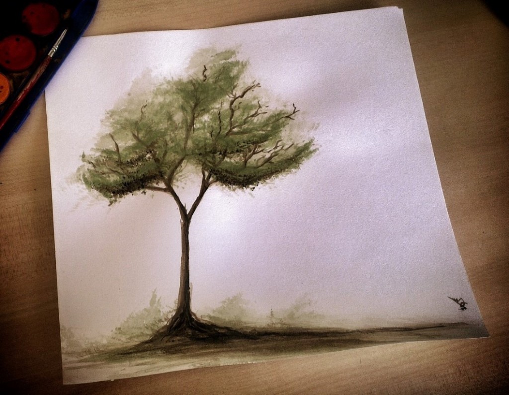1024x795 Watercolor Tree Amit Sadik