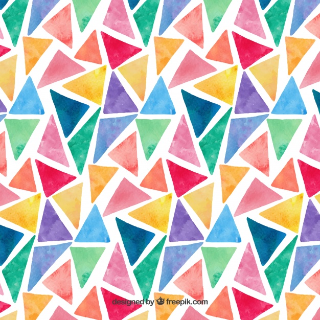 626x626 Colorful Watercolor Triangles Pattern Vector Free Download