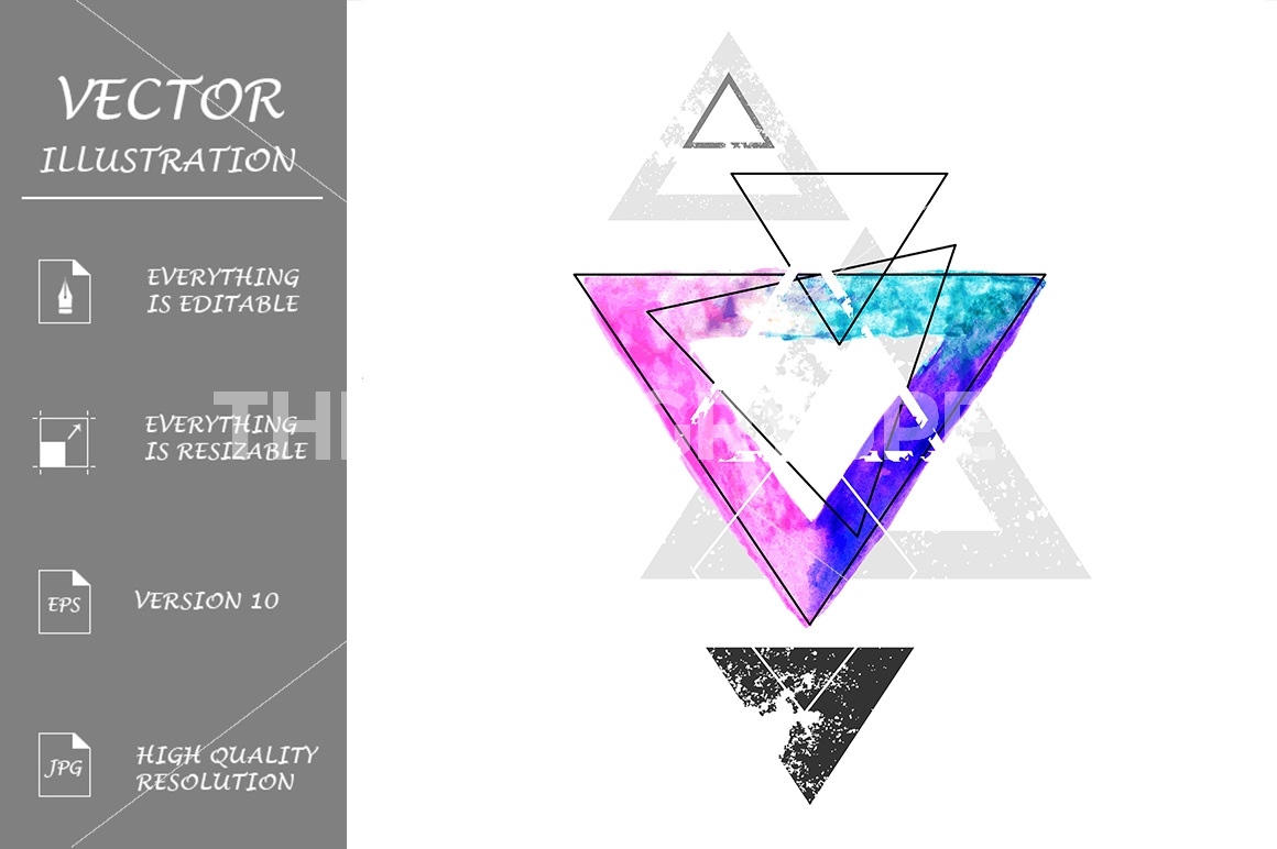 1160x772 Geometry With Watercolor Triangle By Blackmoon9