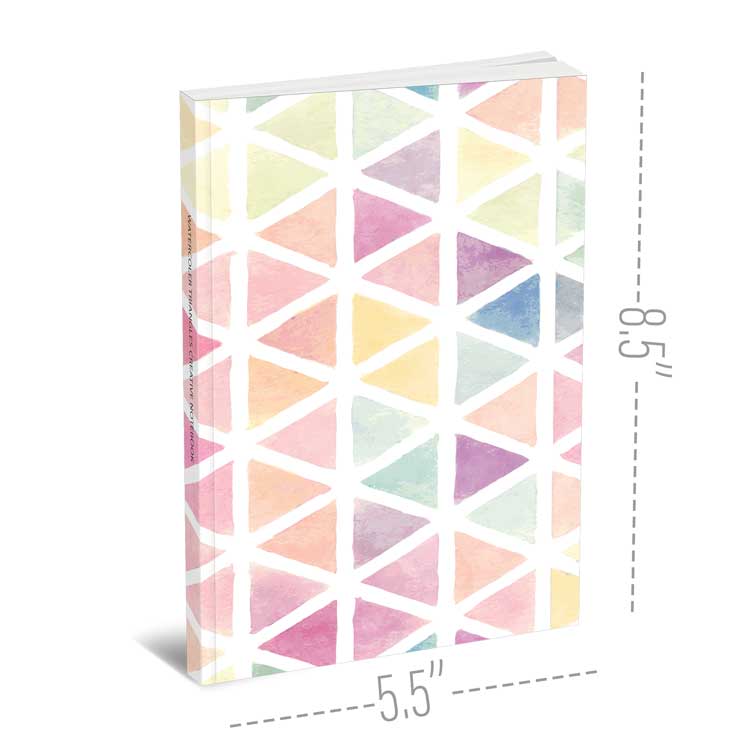 750x750 Watercolor Triangles Blank Notebook 5.5 X 8.5 Dot Grid