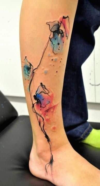 387x720 Watercolor Tattoos For Men
