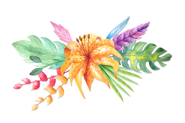 600x400 Tropical Watercolor Bouquet 4 Iphone X Case For Sale By Elaine Plesser