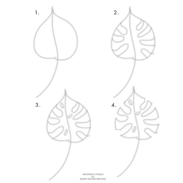 600x600 Watercolor Tropical Leaf Tutorial Dawn Nicole