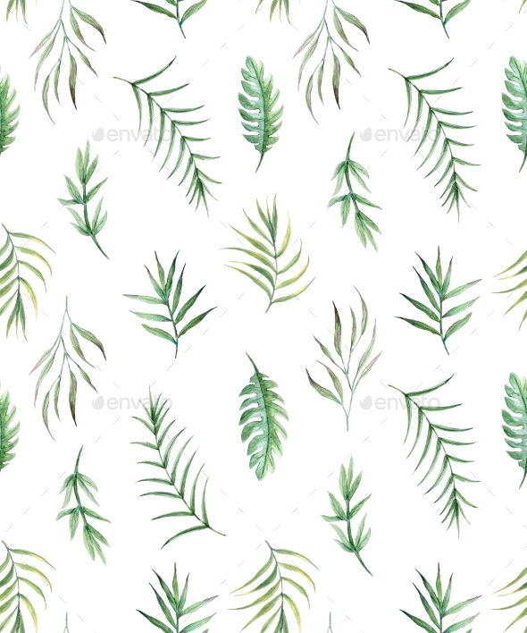 590x708 Watercolor Tropical Pattern By Zenina Graphicriver