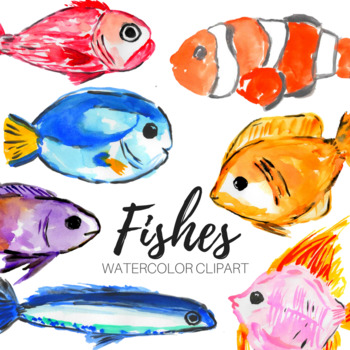 350x350 Watercolor Tropical Fish Clipart By Writelovely Tpt